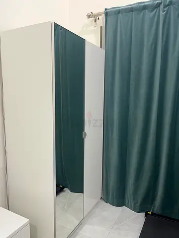 White Wardrobe with Full-Length Mirror - Good Condition