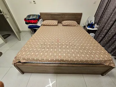 Queen Size Wooden Bed Frame with Headboard - Used, Good Condition