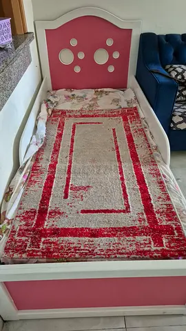Single pink  white toddler bed with headboard even for adult too because it 6.1 ft  3.4ft width