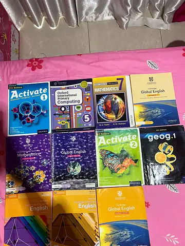 Used school textbooks and workbooks collection —