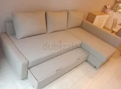 Ikea L Shape Sofa cum bed with big storage in L , and You can fix the L left and right any side