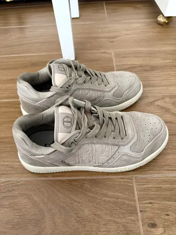 Christian Dior light grey calf suede B27 Uptown low-top sneakers 40