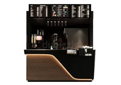 Autonomous Beverage Service Robotic Coffee  Ice Cream Kiosk with LCD Menu Boards