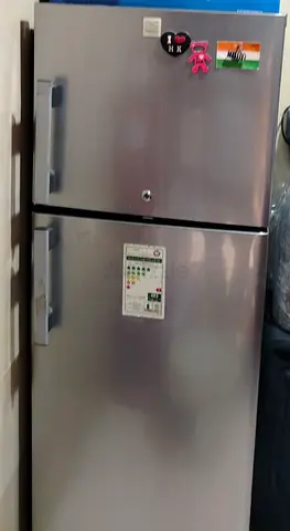 Silver Double-Door Refrigerator - Good Working Condition