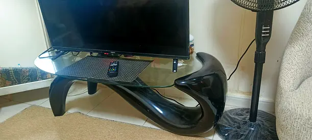 Modern Black Curved Glass table