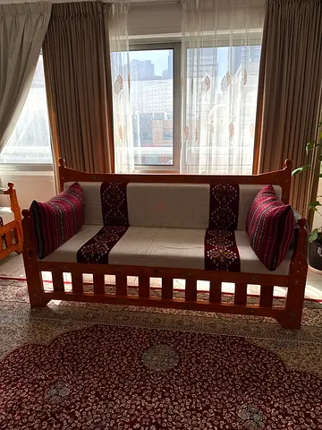 Solid Wood Daybed with Cushions and Home Center Sofa - To be Collected on 21 May