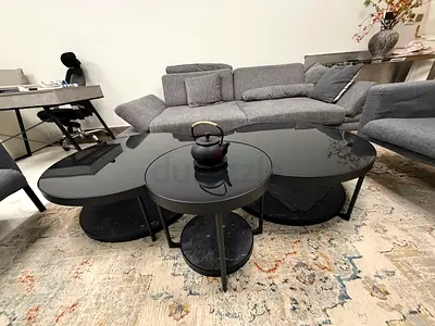 Ikea FROTORP Strong Coffee table / Center table with Glass top and metal frame with shelve