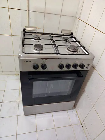Used 4-Burner Gas Stove with Oven - Stainless Steel, Good Working Condition