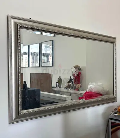 Large Silver Ornate Wall Mirror - Rectangular 138x78cms