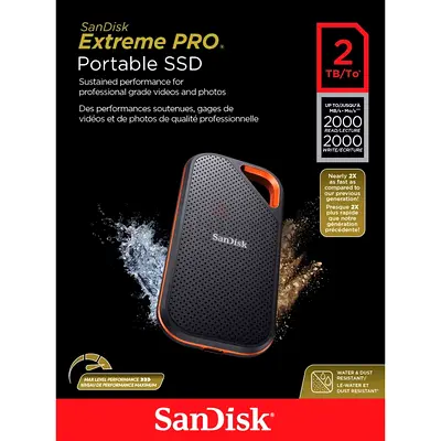 SanDisk Extreme PRO Portable SSD 2TB - Fast, Rugged External Storage