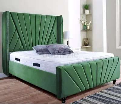 Headboard Designe Queen size fully customisable bedframe in soft Fabric storage can be installed