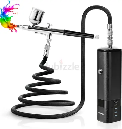 yygywen Airbrush Kit with Compressor, 32PSI Handheld Mini Air Brush Gun Set, Portable High Pressure