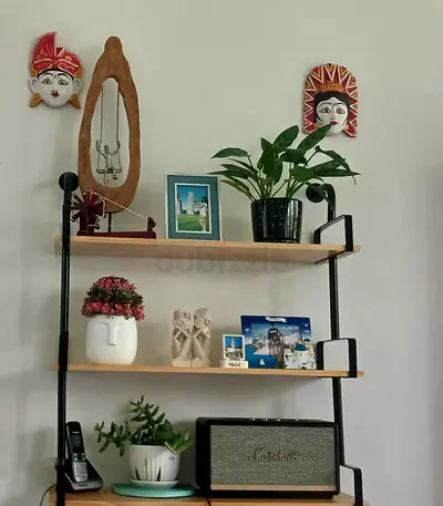 Metal wood shelf