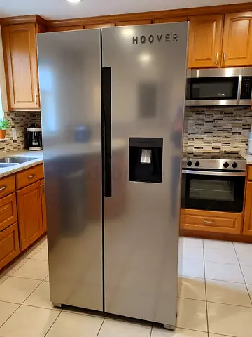 Hoover Side-by-Side Stainless Steel Fridge with Water Dispenser