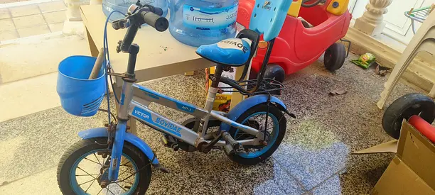 Kids Blue 12-inch Bicycle with Training Wheels and Basket - Used