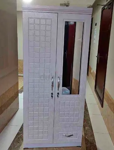 Two-door Wardrobe with Mirror and Drawer — Good Condition