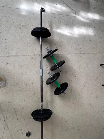 Barbell and hand dumbbells set