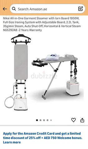 Nikai All-in-One Garment Steamer  Ironing System with Adjustable Board (2.2L)