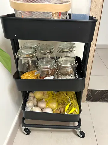 IKEA Raskog-style 3-tier kitchen trolley / utility cart - black