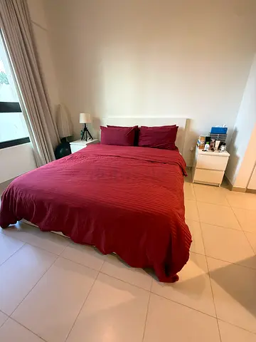 Queen bed with storage, mattress and side tables