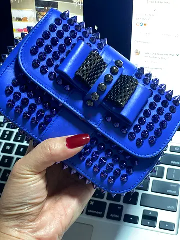 Christian Louboutin  -Small Blue Studded Crossbody/Clutch Bag - Good Condition