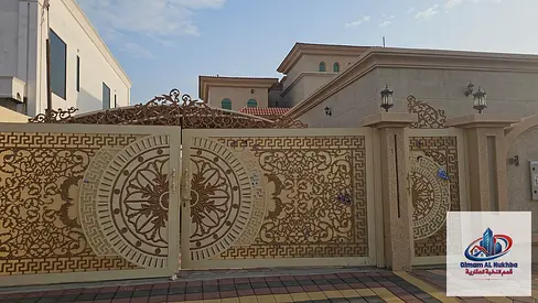 Largest villa in Sharjah with 6 bedrooms, external majlis, external annex, 8 bathrooms, premium finishing, private parking, easy access, and close to