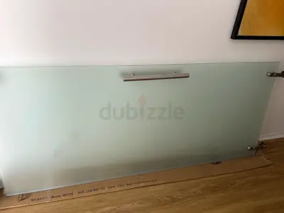 Frosted Glass Door / Tabletop Panel with Handle - 220x90 cm (Used)