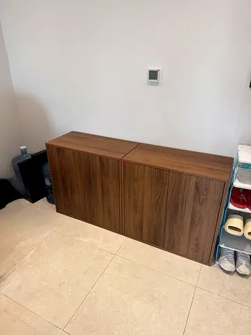 Compact Walnut Shoe Cabinet / Sideboard - 2 Doors