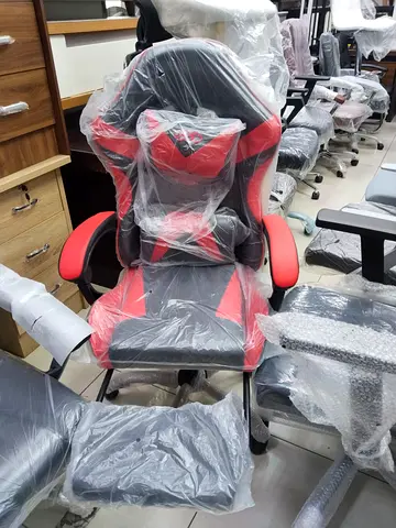 Red  Black Ergonomic Gaming/Office Chair with Headrest and Footrest