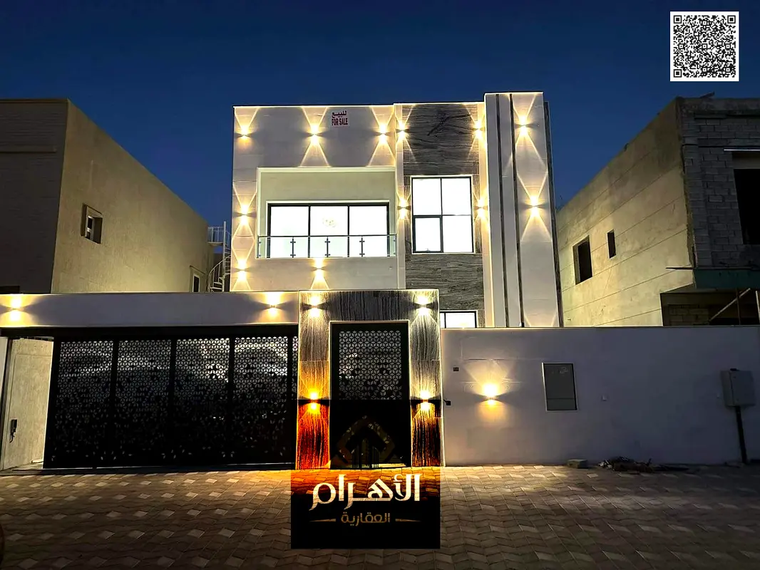 فيلا مودرن بتصميم مميز في الزاهيه مع مسبح – عجمان | شامل الكهرباء والمياه والمكيفات المركزية | تملك حر وتمويل بنكي متاح