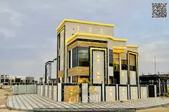 Corner villa for sale in Al Helio 1, Ajman, with a luxurious modern design, 5 master bedrooms, spac