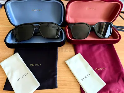 MF Gucci Sunglasses with Original Cases, Pouches and authenticity certificates