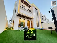 Villa for sale in Al Zahia | Swimming pool + 5 master bedrooms + living room and majlis + maid's