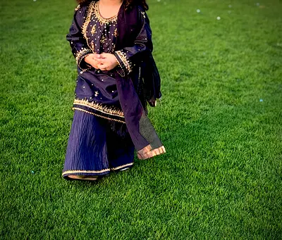 3 piece -top +bottom +dupatta Brand new brand new beautiful blue dress size 2-3Y