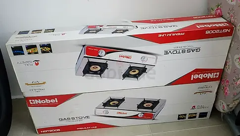 Brand new 2-burner portable gas stove (boxed) - unused