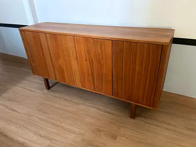 Modern Wooden Sideboard / Credenza - Teak Finish