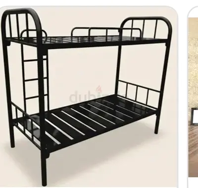 Sturdy Black Metal Bunk Bed - Double Decker Frame, Great Condition