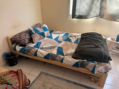 Bed with mattress