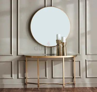 Dressing Table Console Table with Mirror Set