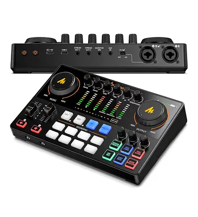 Maono Podcast Equipment Bundle: Audio Interface Mixer With Dual Xlr Input, Quick To Mute, Noise Redu