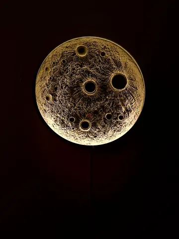 3D Moon Crater LED Wall Lamp – Backlit Lunar Art Light for Modern Interiors- 80cm