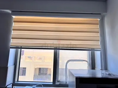 Beige Zebra Roller Blind / Dual Layer Window Blind - 1 Panel 150*150