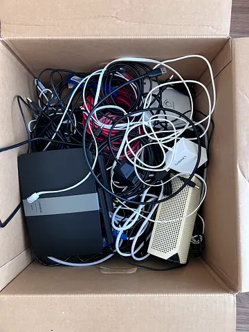 Box of Mixed HDMI / USB / Ethernet / VGA Cables  Adapters