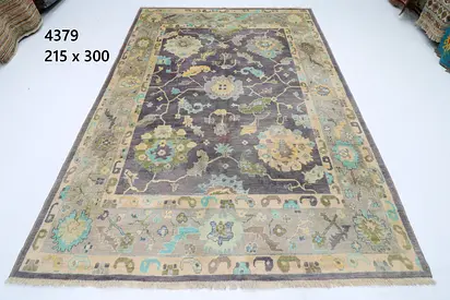 2x3m Hand-knotted oushak Afghan Oriental Rug - 215 x 300 cm veg color dye