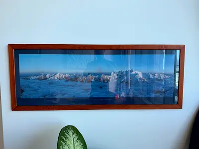 Framed Panoramic Mountain Photography Print