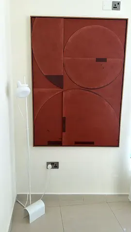 Vintage Mid-Century Style Geometric Wall Art Panel (Framed)