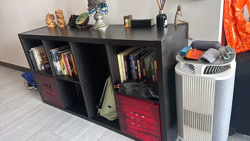 Black 8-Cube Storage Shelf Unit