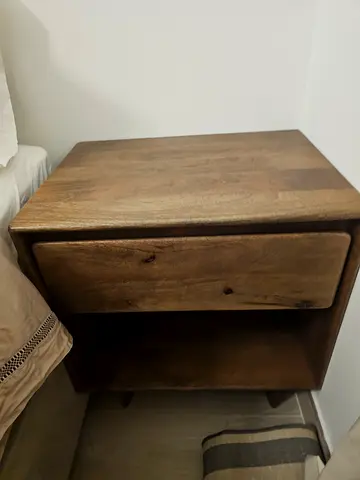 Solid Wood Nightstand / Bedside Table - Rustic Finish x 2