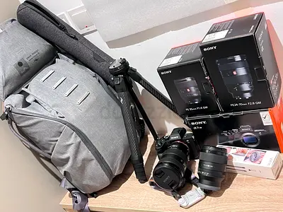 Sony A7R IV Complete Pro Kit - Dual G-Master Lenses + Full Peak Design Setup | All Boxed | Dubai
