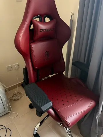 Burgundy Racing-Style Gaming/Office Chair with Footrest